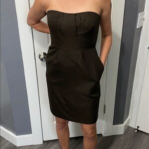 JCrew brown strapless short dress